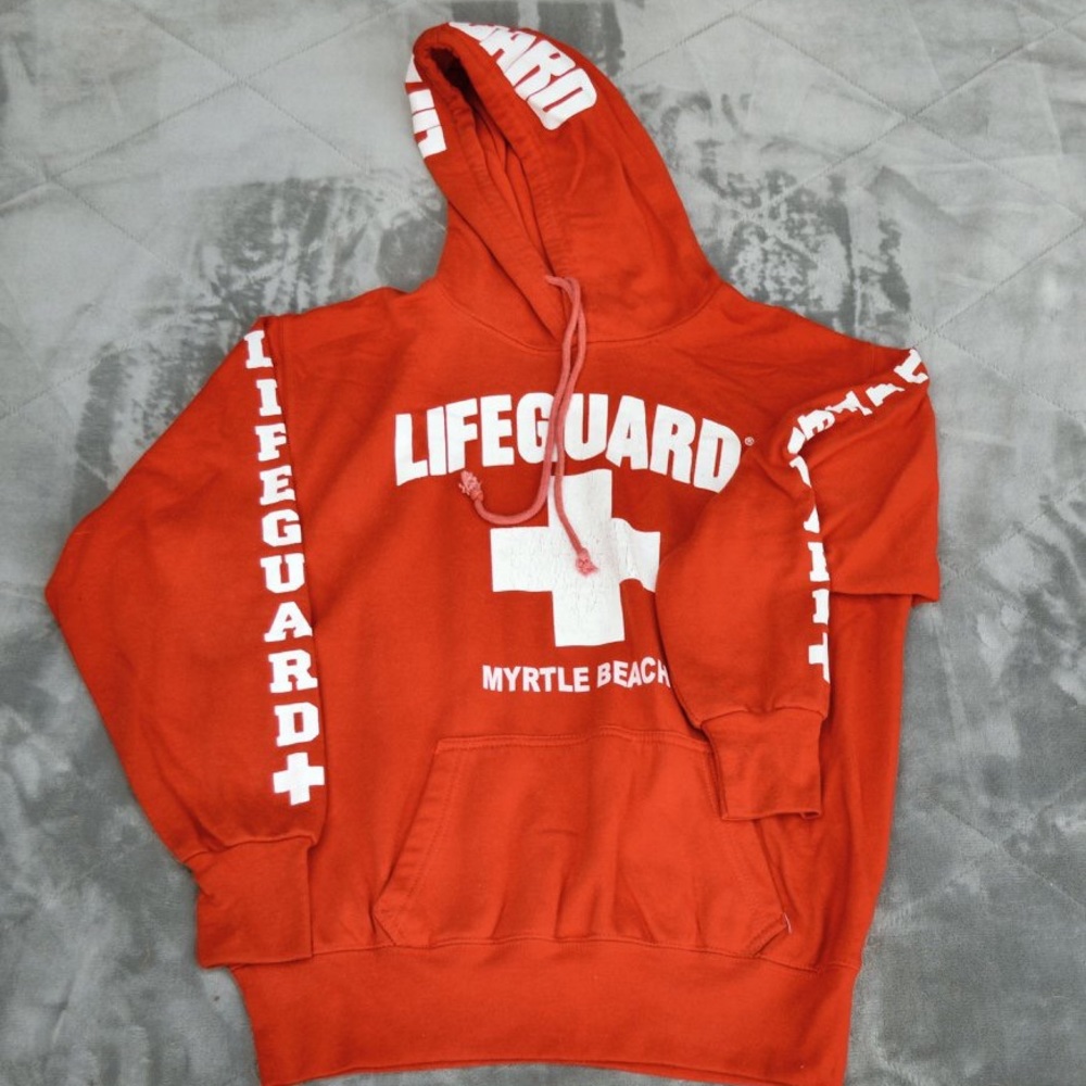 red Myrtle Beach Lifeguard hoodie.